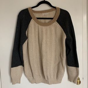 41 Hawthorn sweater in dark gray, cream, and tan